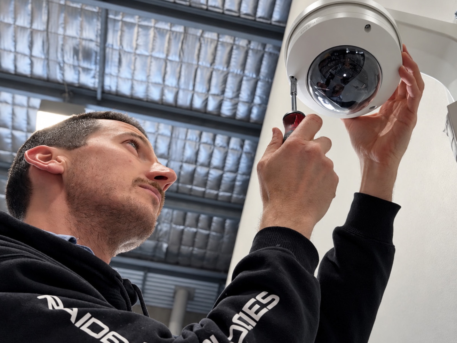 Dome security camera install